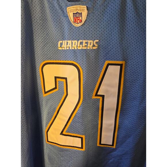 LaDainian Tomlinson Chargers #21 Reebok Powder Blue Triple Stitched Jersey Sz 54 - Picture 4 of 7